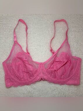 HSIA Pink Mermaid Scales Lace Unlined Bra 36DD NWOT